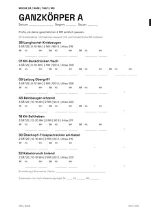 TRAININGSPLAN 365 – 3 Tage: Tagesplan